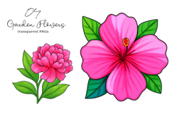 Watercolor Garden Flowers Clipart, Garden Flowers PNG Product Image 1