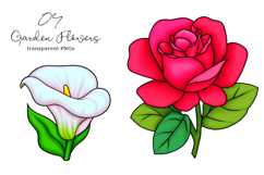 Watercolor Garden Flowers Clipart, Garden Flowers PNG Product Image 1