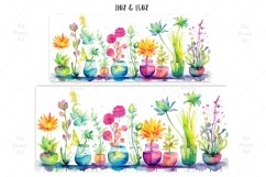 Watercolor Garden Flowers Mug Wrap Sublimation Designs, 3d Mug, Flowers Png