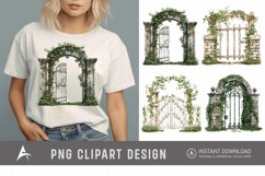 Watercolor Garden Gate Clipart Product Image 1