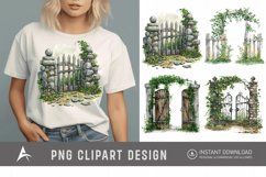 Watercolor Garden Gate Clipart Product Image 1