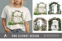 Watercolor Garden Gate Clipart Product Image 1