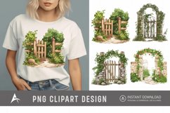 Watercolor Garden Gate Clipart Product Image 1