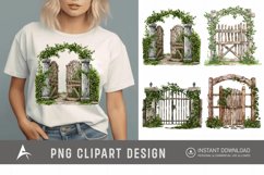 Watercolor Garden Gate Clipart Product Image 1