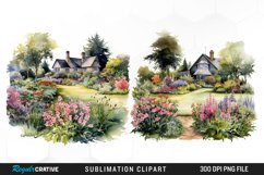 Garden Clipart,Nature Clipart,Landscape Clipart,Grass Clipart,Spring Clipart,Spring Garden Png,Garden Lawns Watercolor Clipart Bundle,PNG Spring Lawn Images, Garden Landscape Graphics,
