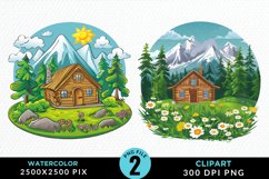 Watercolor Garden Lawns Clipart Bundle Product Image 2