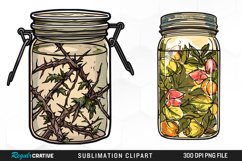 Watercolor Garden Thorns In A Jar Art Clipart Product Image 1