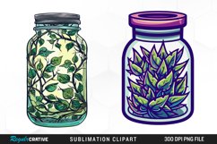 Watercolor Garden Thorns In A Jar Art Clipart Product Image 1