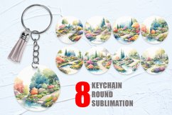 Keychain Watercolor Gardens and flowers Product Image 1