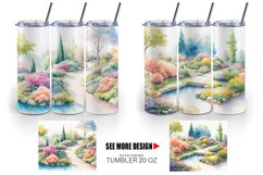 Watercolor Gardens and flowers | Tumbler Sublimation Wrap Product Image 3