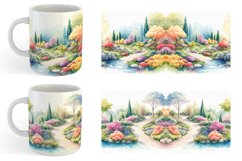 Watercolor Gardens and flowers | Mug sublimation design Product Image 2