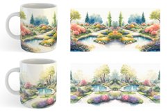 Watercolor Gardens and flowers | Mug sublimation design Product Image 4
