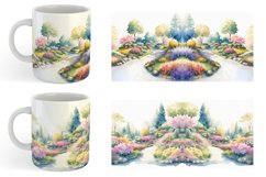 Watercolor Gardens and flowers | Mug sublimation design Product Image 5
