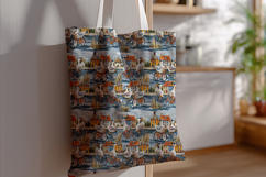 Watercolor Geese and Bicycles Seamless Pattern Fabric Print Product Image 4