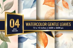 Watercolor Gentle Leaves Digital Paper, Leaf Texture Pattren Product Image 1