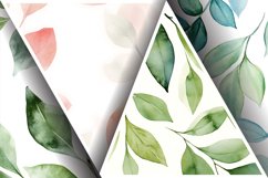 Watercolor Gentle Leaves Digital Paper, Leaf Texture Pattren Product Image 3