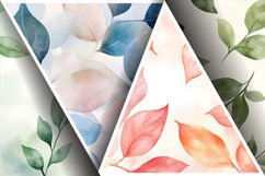 Watercolor Gentle Leaves Digital Paper, Leaf Texture Pattren Product Image 3