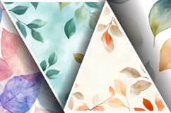 Watercolor Gentle Leaves Digital Paper, Leaf Texture Pattren Product Image 3