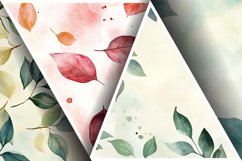 Watercolor Gentle Leaves Digital Paper, Leaf Texture Pattren Product Image 3