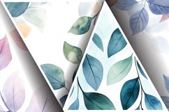 Watercolor Gentle Leaves Digital Paper, Leaf Texture Pattren Product Image 3