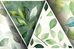 Watercolor Gentle Leaves Digital Paper, Leaf Texture Pattren Product Image 3