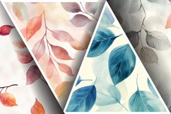 Watercolor Gentle Leaves Digital Paper, Leaf Texture Pattren Product Image 3
