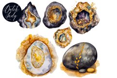 Watercolor Agate Gemstone Clipart Set - 25 .PNG Files Product Image 4