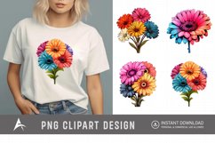 Watercolor Gerbera Flowers Clipart Product Image 1
