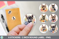 Bundle of six Wild Flowers German Shepherds Stickers designs.