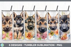 Bundle of six Wild Flowers German Shepherds Tumbler designs.