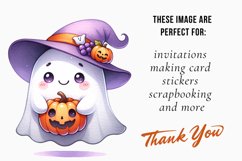watercolor ghost clipart, cute ghost sublimation Product Image 2