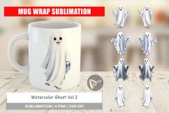 Mug Wrap Design Watercolor Ghost Product Image 1