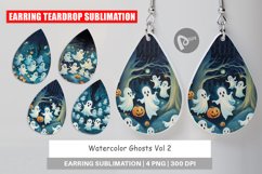 Earring Teardrop Watercolor Ghosts Product Image 1