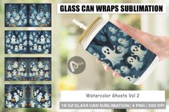 Glass Can Wraps Watercolor Ghosts Product Image 1