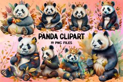 Watercolor Giant Panda Clipart Bundle Product Image 1