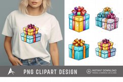 Watercolor Gift Boxes Clipart Product Image 1