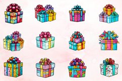 Watercolor Gift Boxes Clipart Bundle Product Image 2