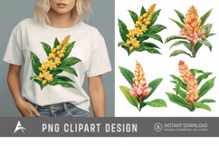 Watercolor Ginger Flower Plant Clipart Product Image 1