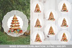 Watercolor Gingerbread Tree Wind Spinner | Sublimation Product Image 1