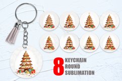Watercolor Gingerbread Tree Keychain | Keyring Product Image 1