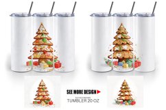 Watercolor Gingerbread Tree | Tumbler Sublimation Wrap Product Image 4