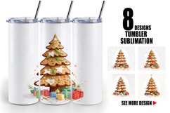 Watercolor Gingerbread Tree | Tumbler Sublimation Wrap Product Image 1
