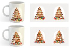 Watercolor Gingerbread Tree | Mug sublimation design Product Image 6