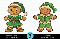 Watercolor Gingerbread Girl Graphic Clipart Product Image 1