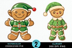 Watercolor Gingerbread Girl Graphic Clipart Product Image 1
