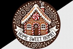 Watercolor gingerbread house home Merry Christmas quote New Year winter print tumbler skinny mug wrap clipart t-shirt sublimation printable design png