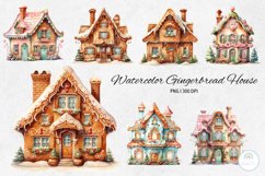 Watercolor Gingerbread House Sublimation Product Image 1