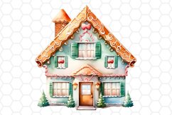 Watercolor Gingerbread House Sublimation Clipart