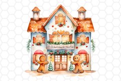 Watercolor Gingerbread House Sublimation Clipart