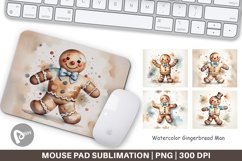Mouse Pad Watercolor Gingerbread Man Product Image 1